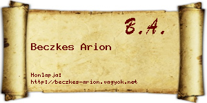 Beczkes Arion névjegykártya